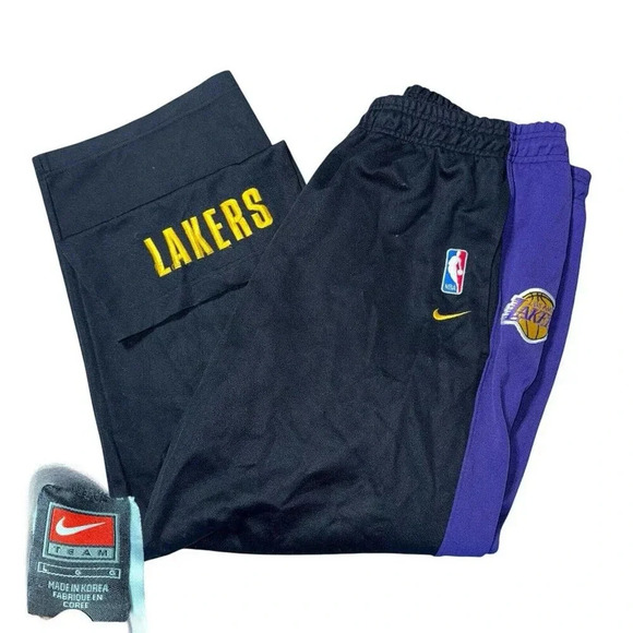 Rare! 90s VTG LA Lakers Nike Team On Court Sweatpants Relaxed Baggy Men Size L - Picture 1 of 10